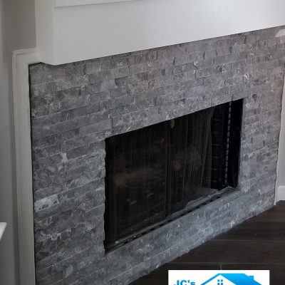 Fireplace with Stone Facade Spring Tx.